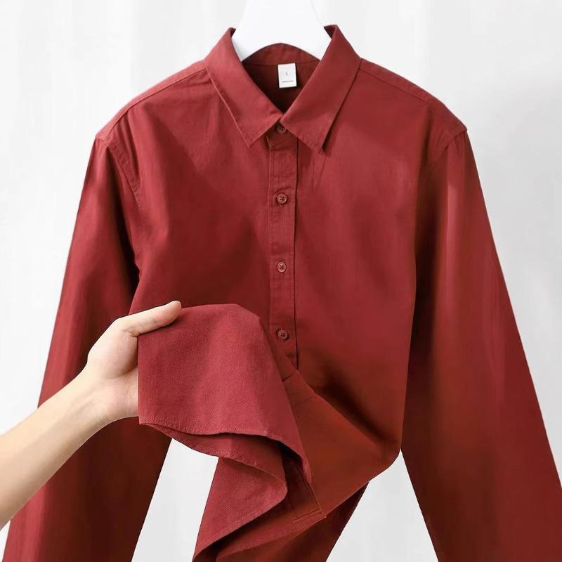 

Red Chinese New Year Shirt Autumn and Winter New Loose and Thin Design Shirt Jacket XXL зелений
