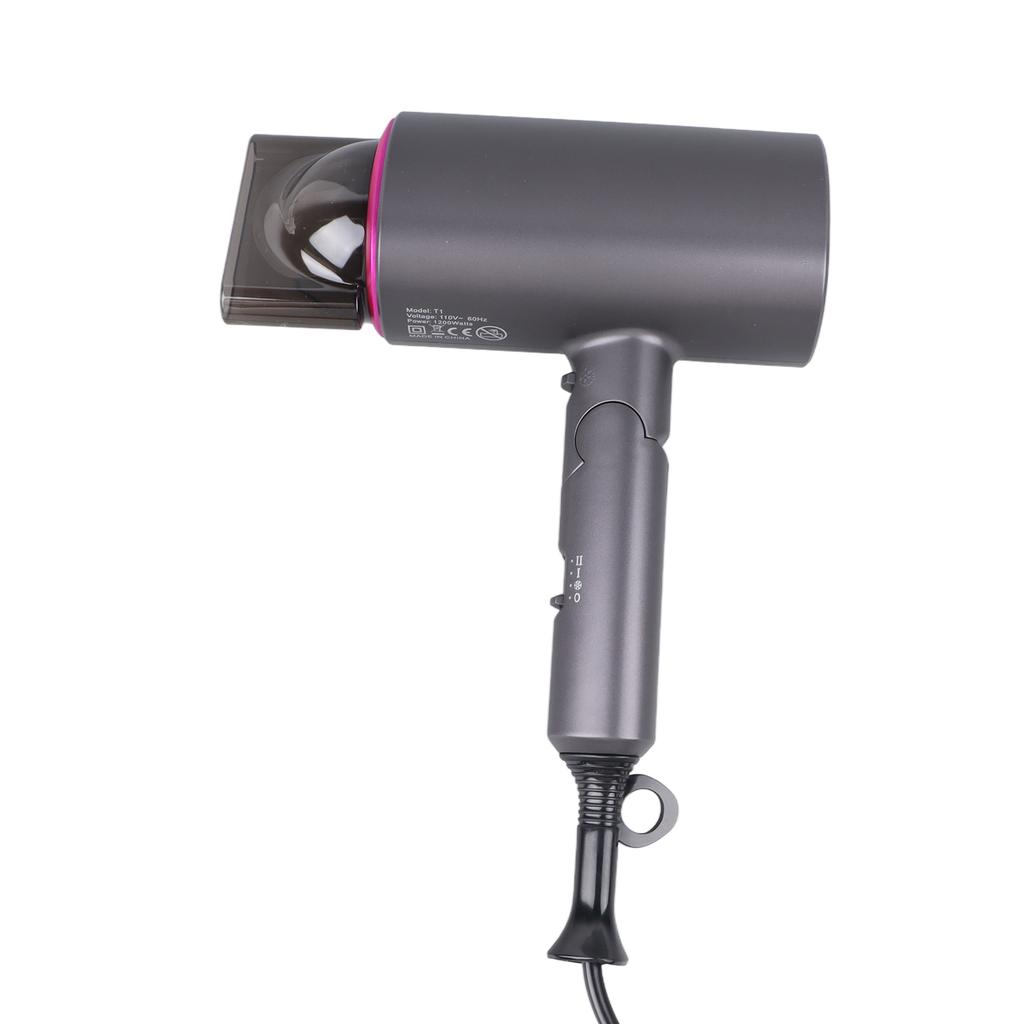 Electric Hair Dryer Folding T Shape Grey 1200W Blow Dryer for Home Salon Travel