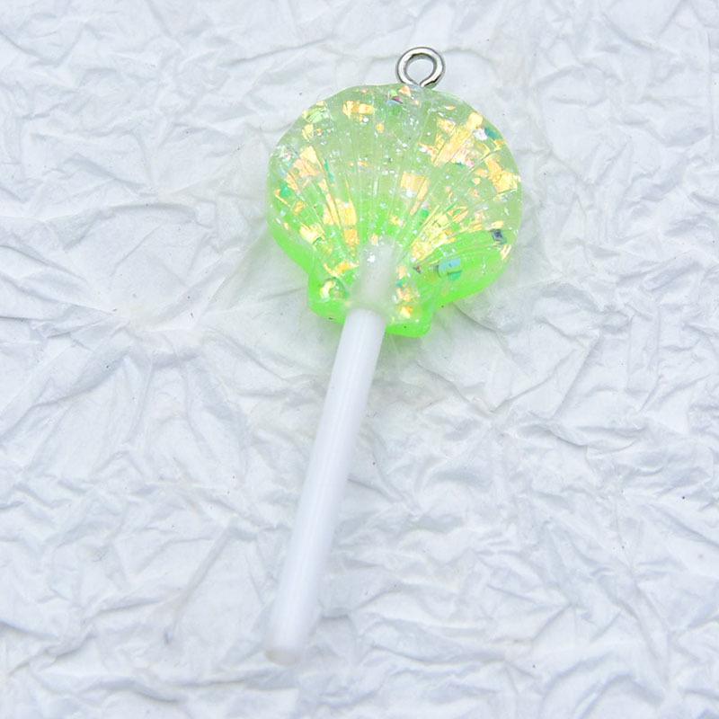 Two-Color Resin Glitter Star & Seashell Lollipop Earrings/Pendant DIY Accessories
