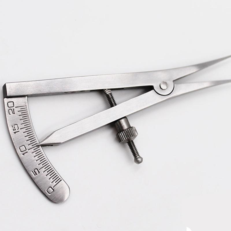 Dental Castroviejo Caliper 0 to 20 mm Straight/Angled 3.25" Stainless Steel Measuring Tool Lab Clinic Instrument