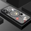 Magnetic Matte Phone Case For iPhone 16 15 Pro 14 13 Pro Max 16e 14 For Magsafe Cartoon Astronaut Pattern Hard Back Cover Fundas