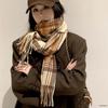 Women's High-End Blue Imitation Cashmere Scarf - Cozy Korean Style for Autumn & Winter