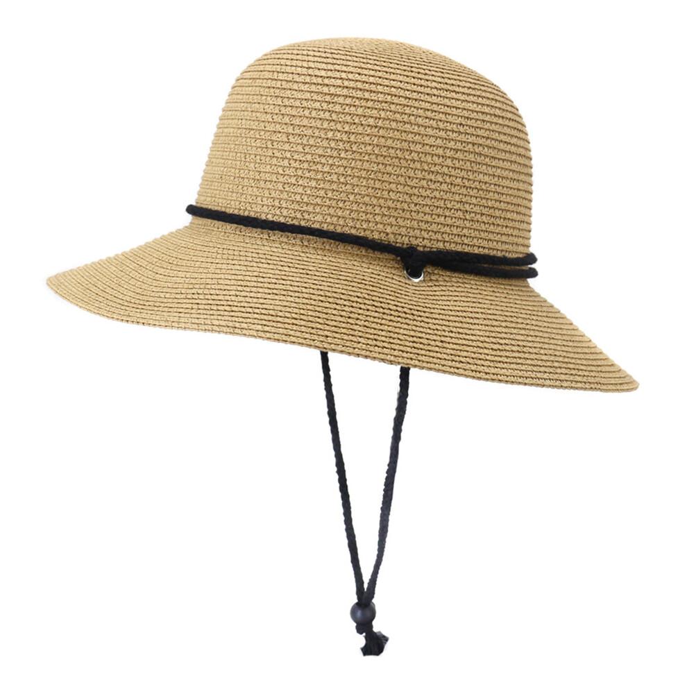(One Size, Khaki) Women Men Summer Straw Hat Bucket Cap Bucket Hats UV Protection Beach Holiday Sun Hat
