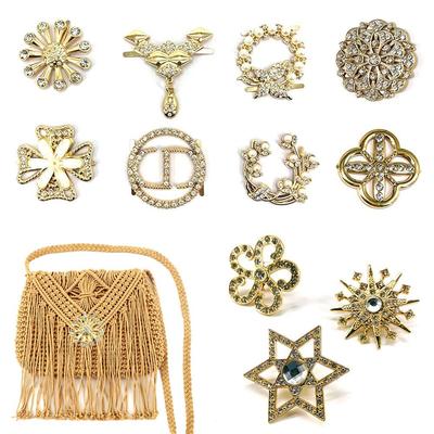 Bag Purse Hat Decor Hardware Exquisite Rhinestone Metal Buckle Clasp DIY Leather Craft Woven Bag Accessories