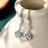100% D Color 6.5mm 1ct Moissanite Diamond Hook Real Silver 925 Dangle Drop Earring for Women Wedding Jewelry Valentine Gift
