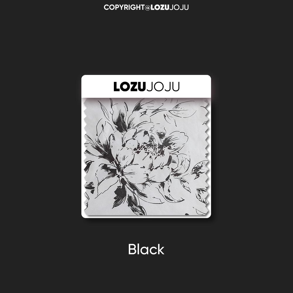 

1PC LOZUJOJU French Retro Style Floral Printed Curtains 100% Fully Blackout Curtains for Bedroom Living Room Balcony Window for Home Decor W150cm x L260cm чорний