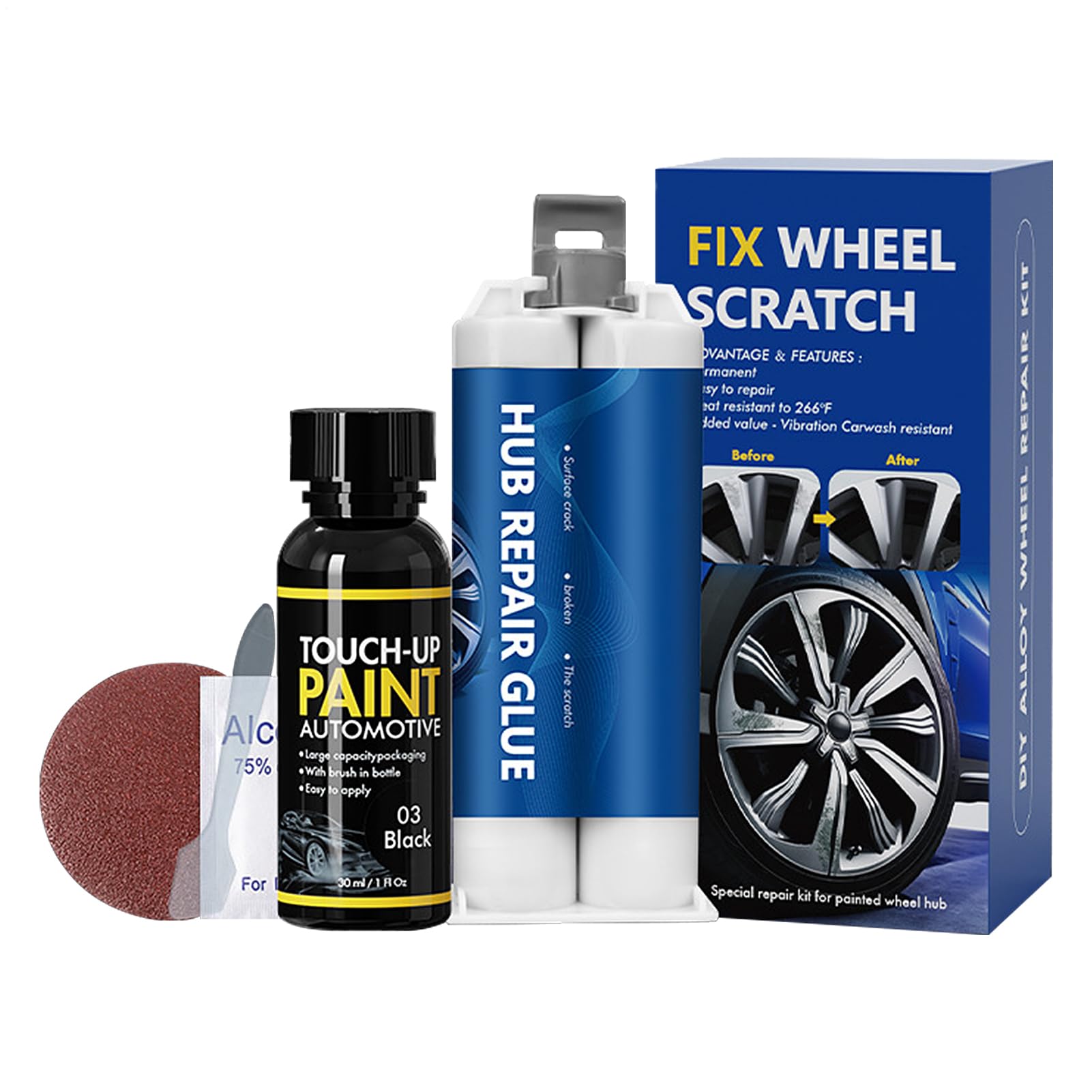 

Car Wheel Scratch Repair, Wheel Scratch Remover - Wheel Repair Liquid Wheel Repair Artifact Please refer to the description чёрный