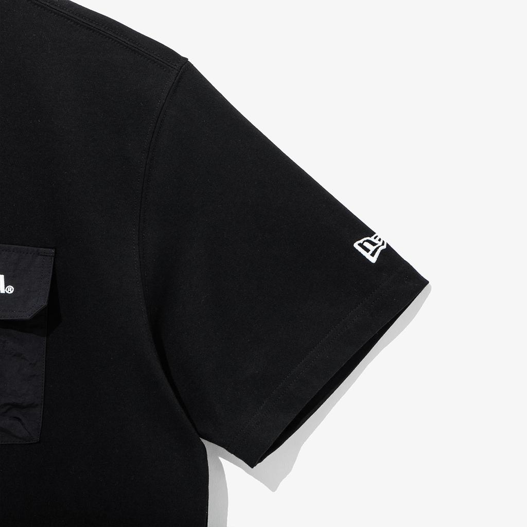 New Era SS24 Woven Pocket Crew Neck Short Sleeve T-Shirt Unisex Tops Black 14179049