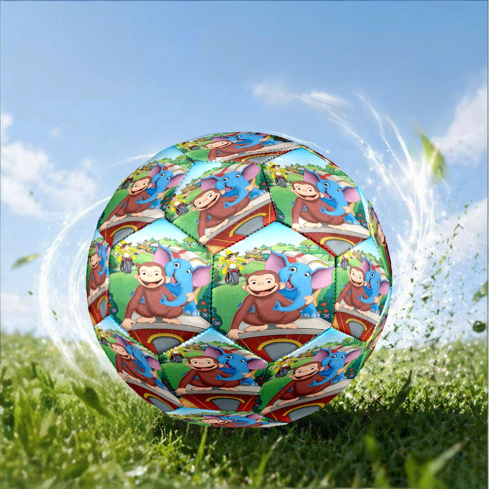 Curious George And Elephant Adventure Size 5 Soccer Ball,Indoor/Outdoor Suitable for Training Matches Tournaments Practice Games Perfect Gift for Fan
