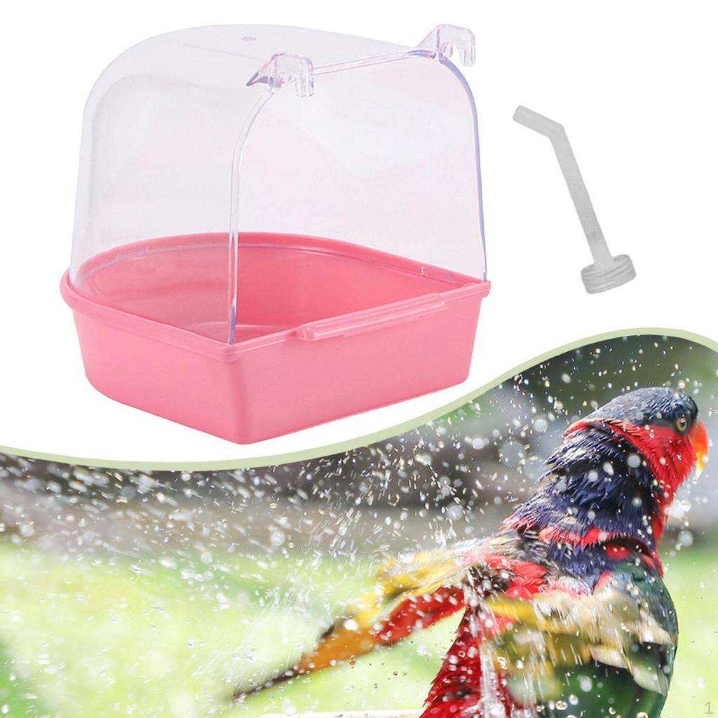 Bird Bath Box Cage Accessory Versatile Parrot Bowl Hanging Bathtub for Canary Budgie