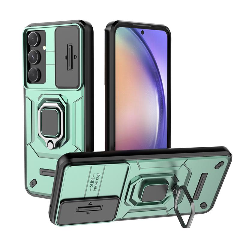 Slide Camera Lens Protector Armor Case For Samsung Galaxy A55 5G Military Grade Bumpers Ring Cover