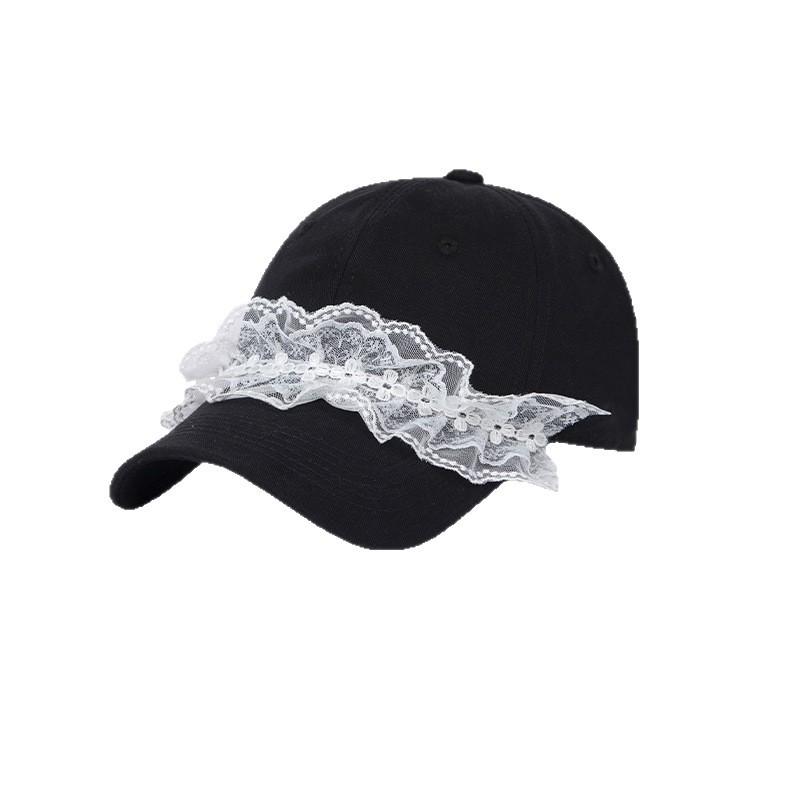 Niche Design Sweet and Cool Lace Baseball Cap Girl Sweet and Cute Original Texture Showing Face Little Girl Baseball Cap