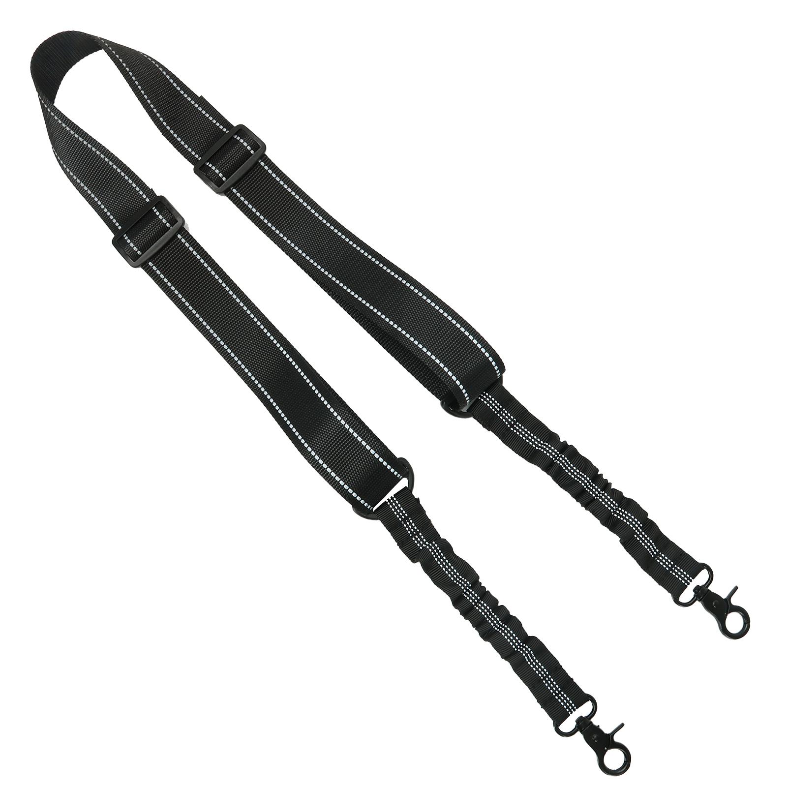 Tactical Bungee Dog Leash Adjustable Car Dog Seatbelt Reflective Shock Absorbing Quick Release Elastic Lead for Large/Medium Dog (Black,Xl) чёрный