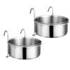Dog Cage Food and Water Bowl Set, 2 Hanging Dishes with Smooth Surfaces for Quick Washing After Dry Food, Wet Food, or Drinking Water Use