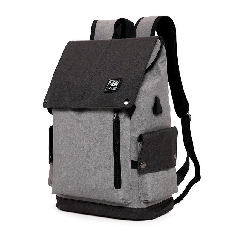 Men's Casual Color-Block Laptop Backpack