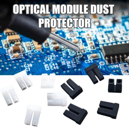 10Pcs LC Dust Caps SFP XFP SFP+ Fiber Optic Optical Transceiver Module Duplex LC Black Rubber Anti-Dust Covers Protectors Guards