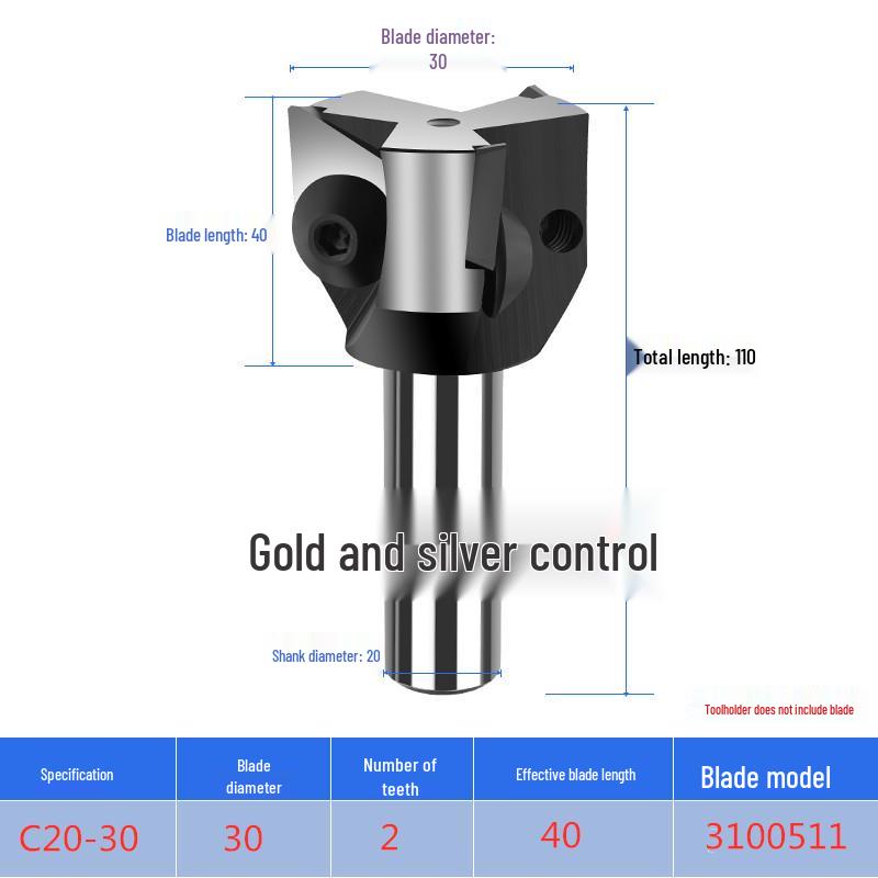 Triangular Right-Angle Face Milling Cutter, Interchangeable Head, Morse 3# 4# Straight/R8 Shank, 90° Triangular Insert.