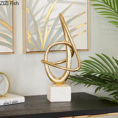 Creative Twisted Line Gold Plated Sculpture Modern Crafts Desk Decoration Minimalist Ornaments Sculpture Room Aesthetics Decor