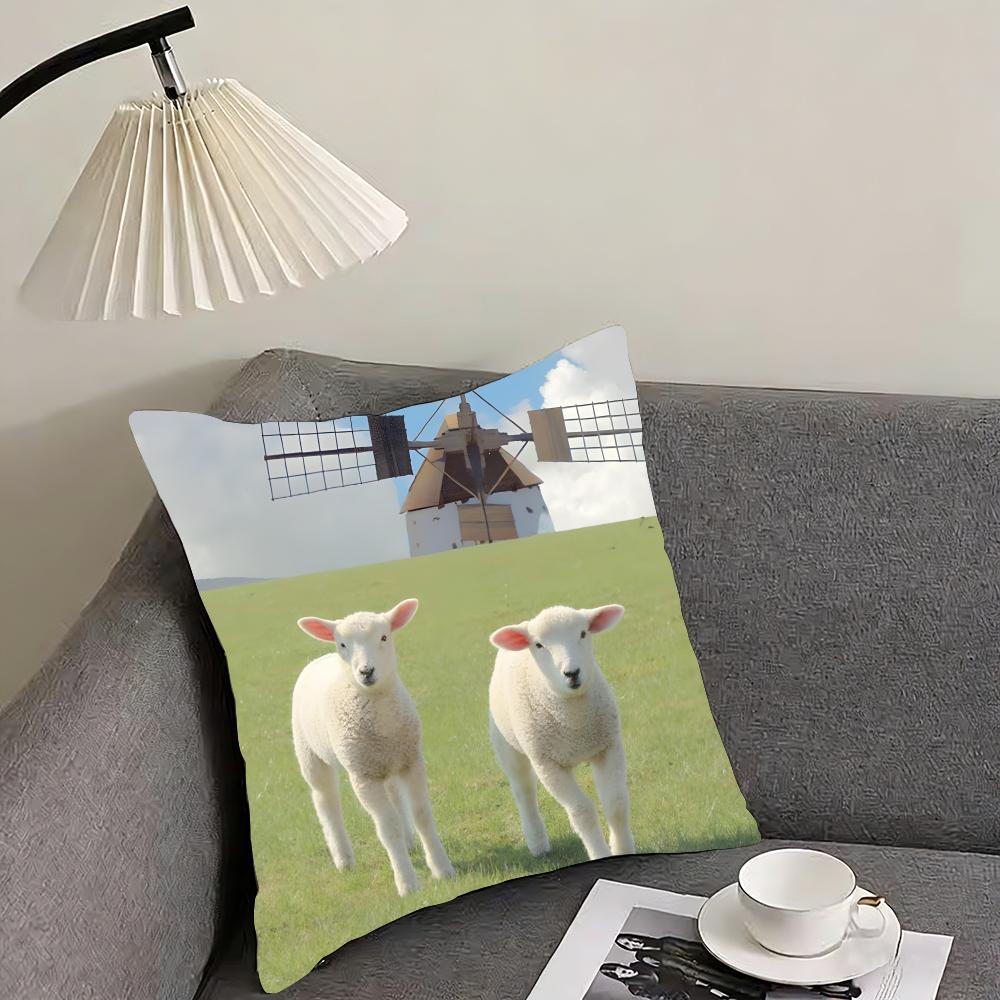Sheep Cute Cushion Cover Pillowcase Ultra Soft Skin Friendly Fabric Cloud Like Comfort  Concealed Zipper