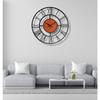 Morden Metal & Wooden Analog Wall Clock for Living Room Bedroom Office Kitchen Stylish Wall Clock for Home and Hall Designer Big Size Modern