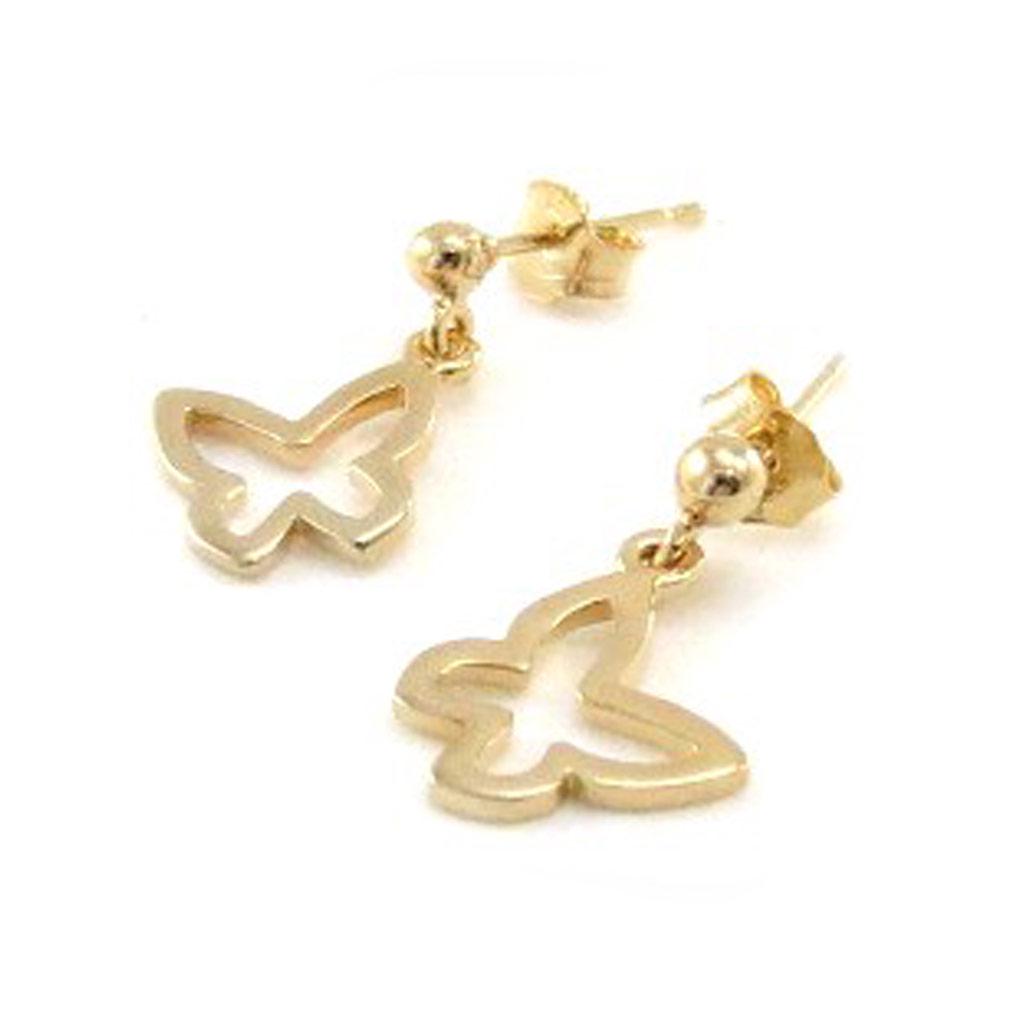 Les Trésors De Lily [I9775] - Gold Plated 'Butterflies' Earrings - 16x11 Mm