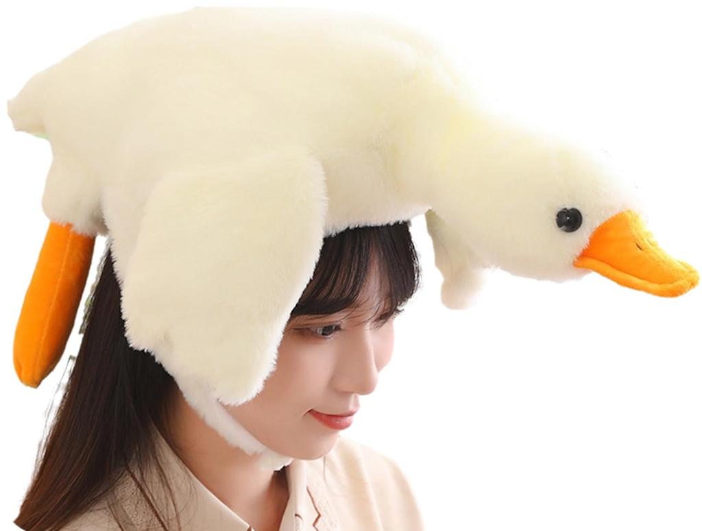 Haberly Duck Costume for Halloween, Cosplay, Events, Costumes, School Festivals, Fluffy Cap, Cold Weather Protection, Earmuffs, Snow Country, Photo