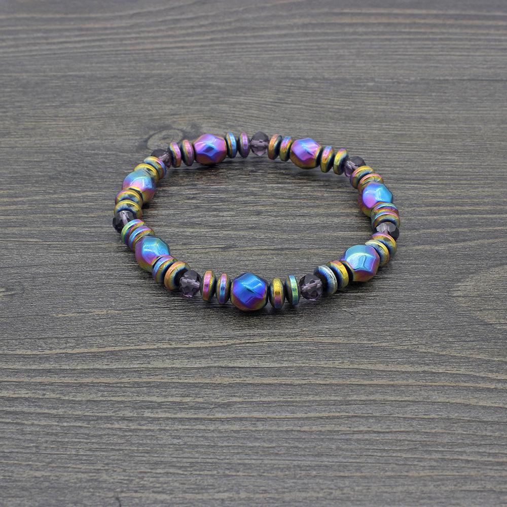 2018 Seven-Color Electroplated Magnetic Hematite Health Bracelet