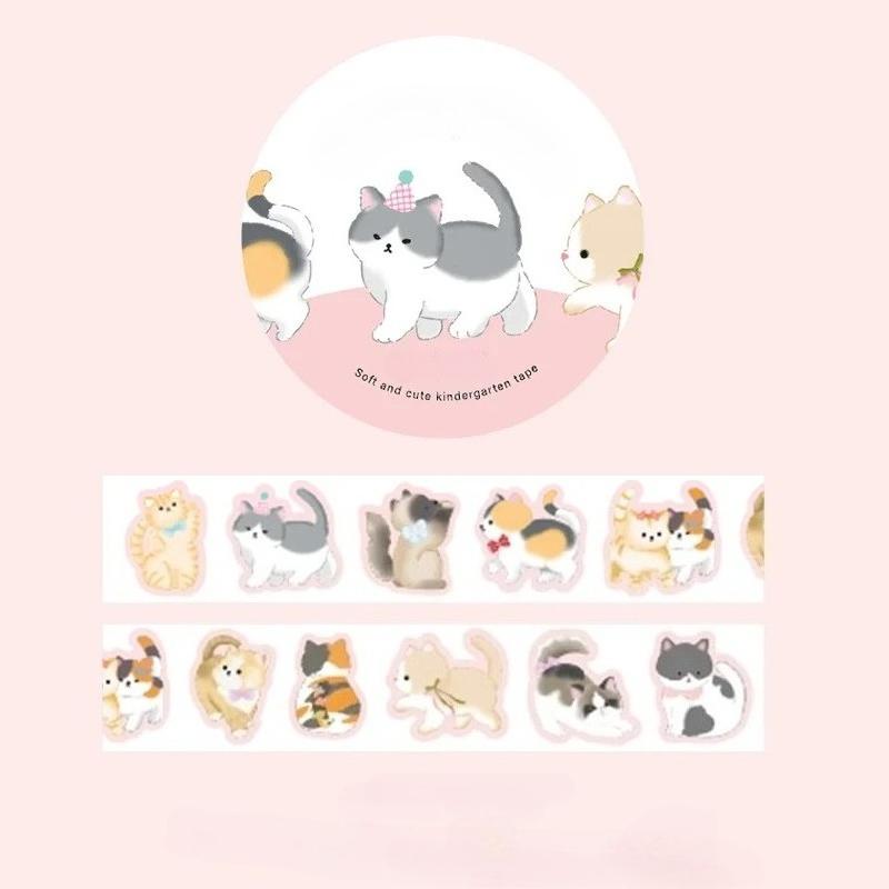 100pcs Soft and Cute Kindergarten Collage Tape Special Cartoon Animal Elements Hand  DIY Handbook Decoration Stickers