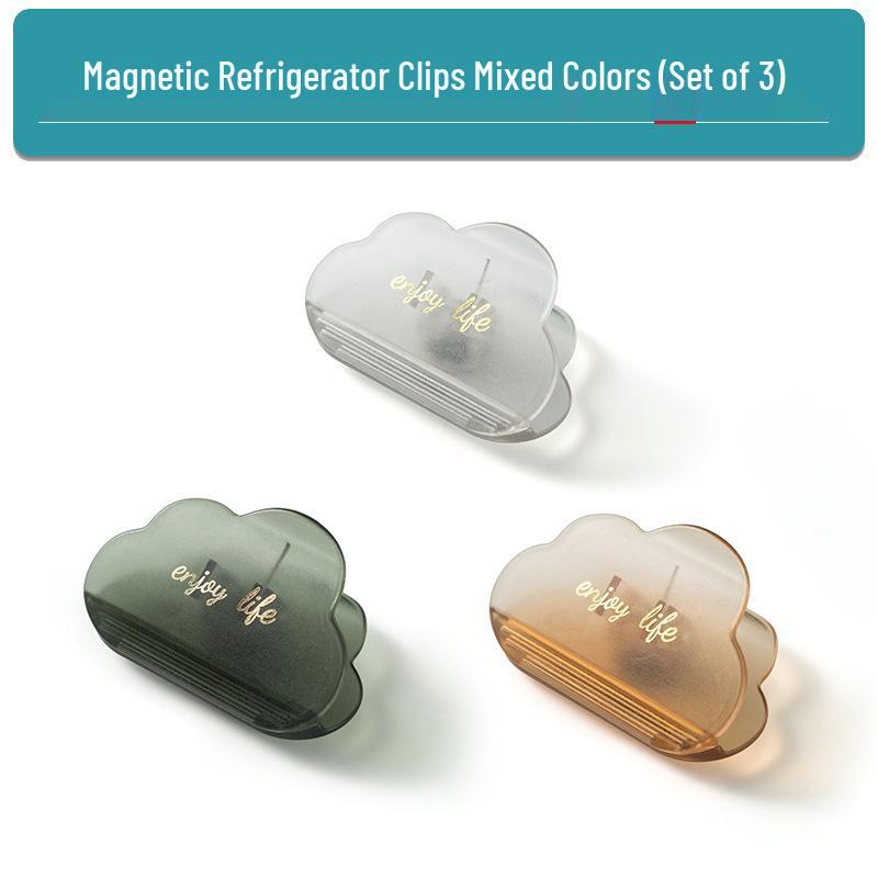 Magnetic Snack Bag Sealing Clips - 3-Piece Set for Storage and Photos 3-Piece Mixed Colors Set