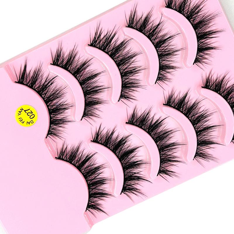 Five Pairs of Thick, Long, Naturally Curled False Eyelashes - Cartoon Barbie Style