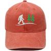 Bigfoot Mountain Forest Pine Embroidery Washed Baseball Cap Outdoor Camping Hiking Female Vintage Old Daddy Hat