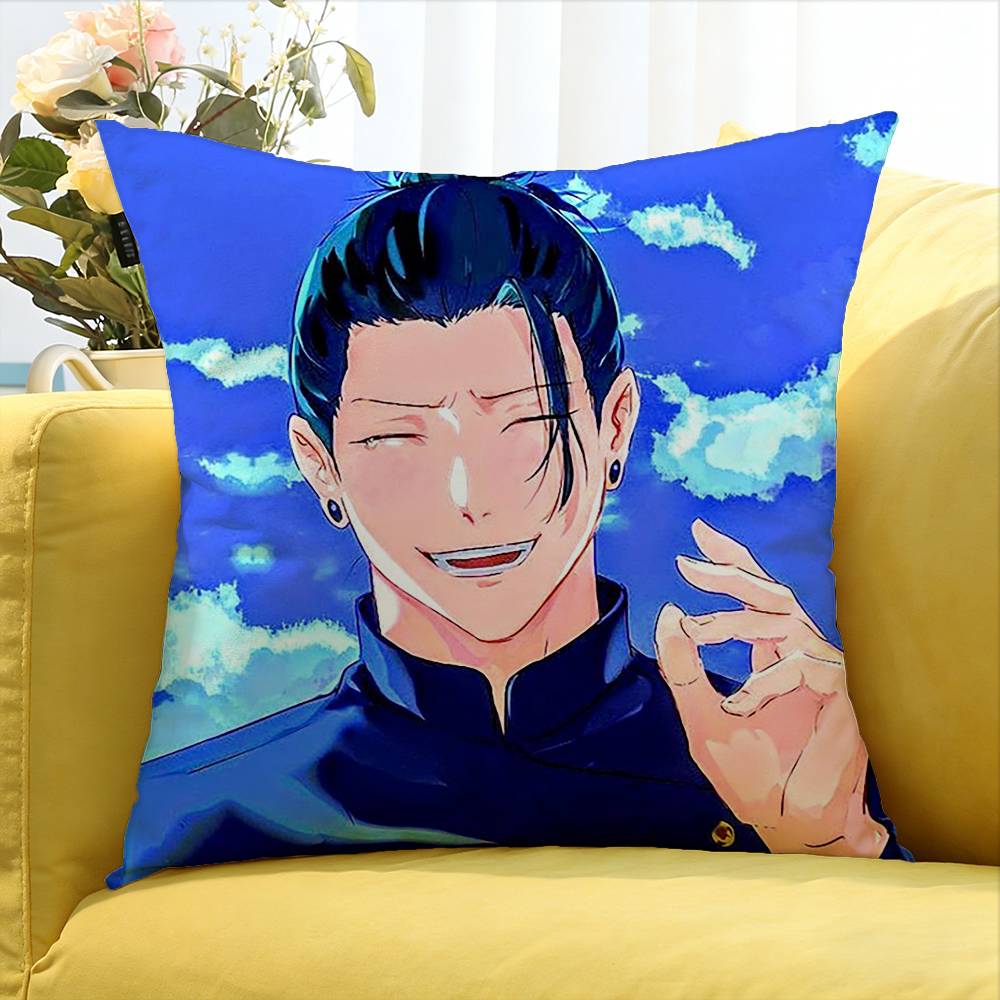 Geto Suguru Various Sizes Square Pillow Case For Car Home Bedchamber Decor