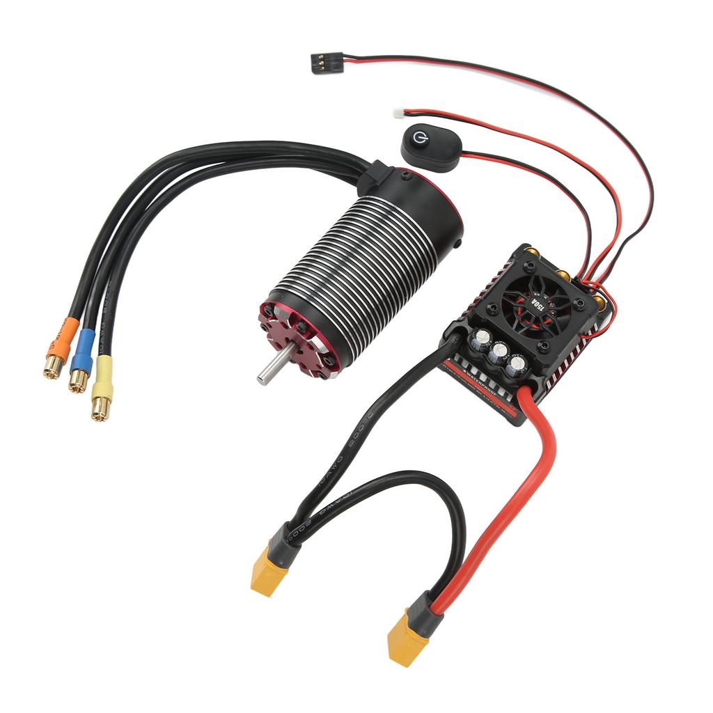 4282 2150KV V2 RC Sensorless Brushless Motor 4 Poles Rotor Replacement RC Motor with 150A ESC Temperature Control Port