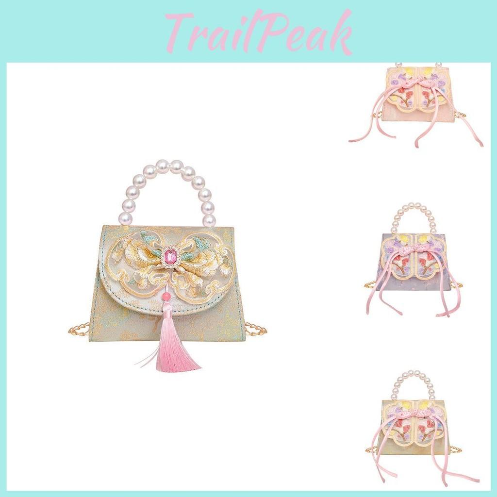 Style Embroidery Chinese Kids Trendy Bag Pu Material Fun Pattern Summer Outings