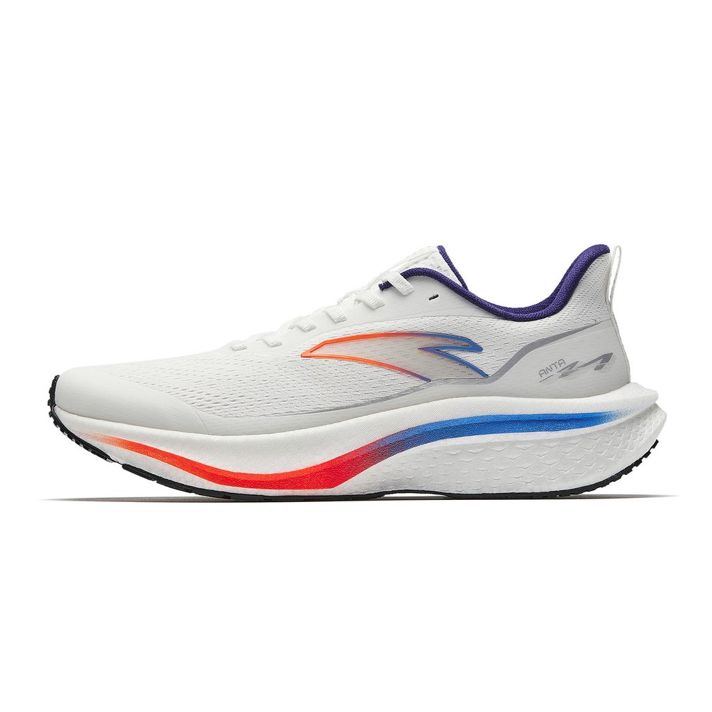 Anta Mach 6 Comfortable Textile, Rubber Low top Running Shoes Men's White Silver Blue 112615582-3