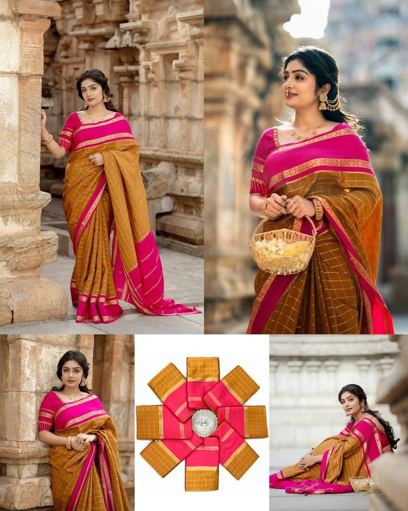 New Launch - Soft Lychee Silk Saree with Rich Pallu and Jacquard Weave