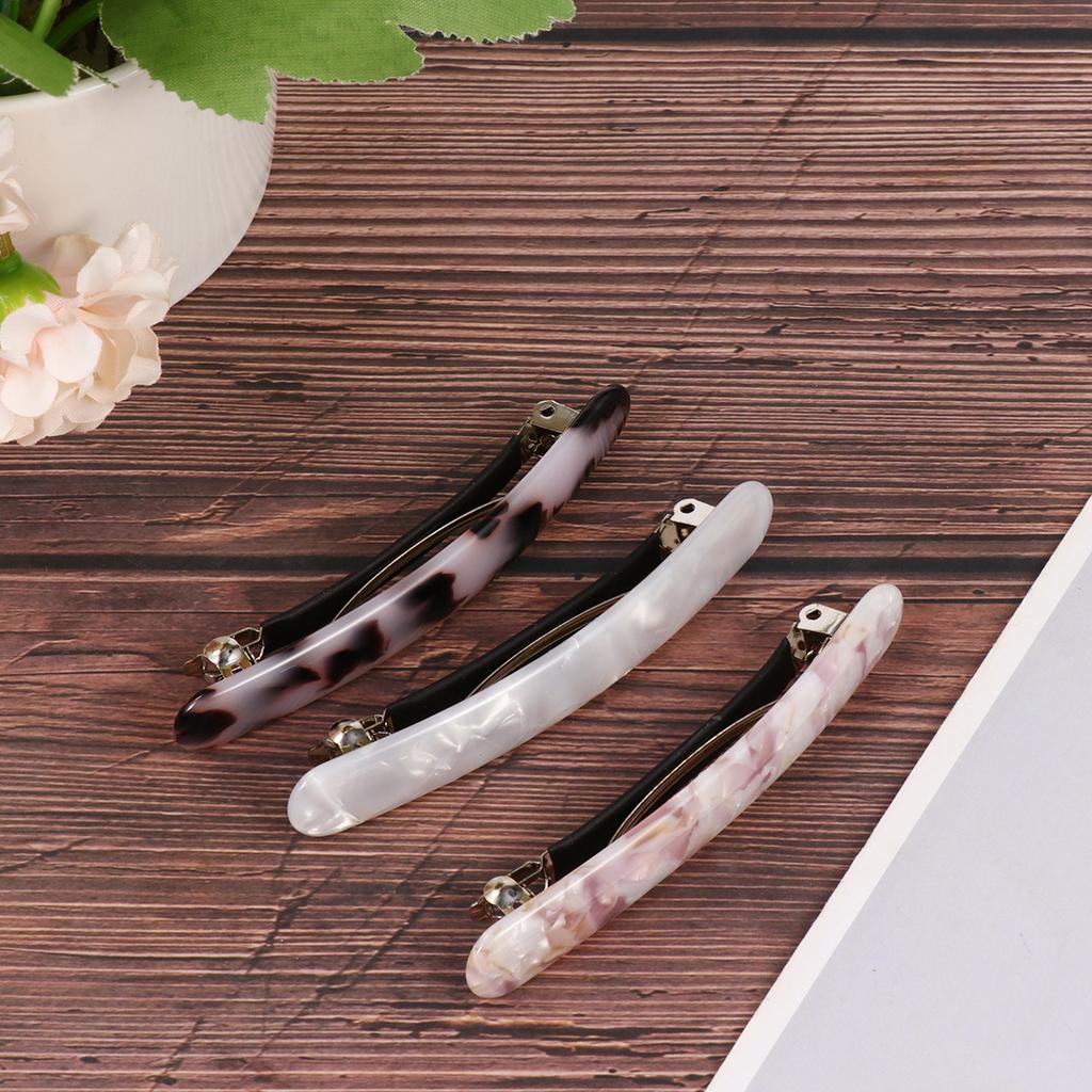 3Pcs Hairpin Fashion Hair Clips Cow White Ivory White Non-Slip Elegant Barrettes for Women Party Wedding Hair
