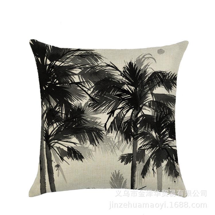 

Ins Minimalist Ink Painting Polyester Pillowcase Digital Printing Car Sofa Cushion Waist Pillowcase 45 * 45Cm (excluding pillow core)