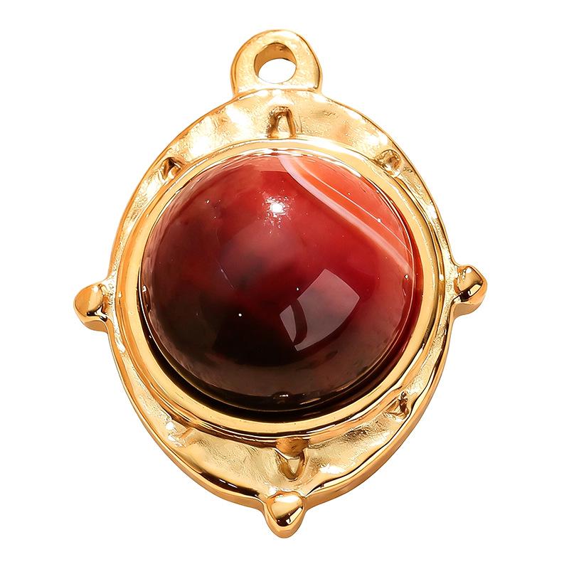 Maillard Style Multicolor Natural Stone Oval and Irregular Pendant, Necklace, Earrings, and Bracelet Accessories