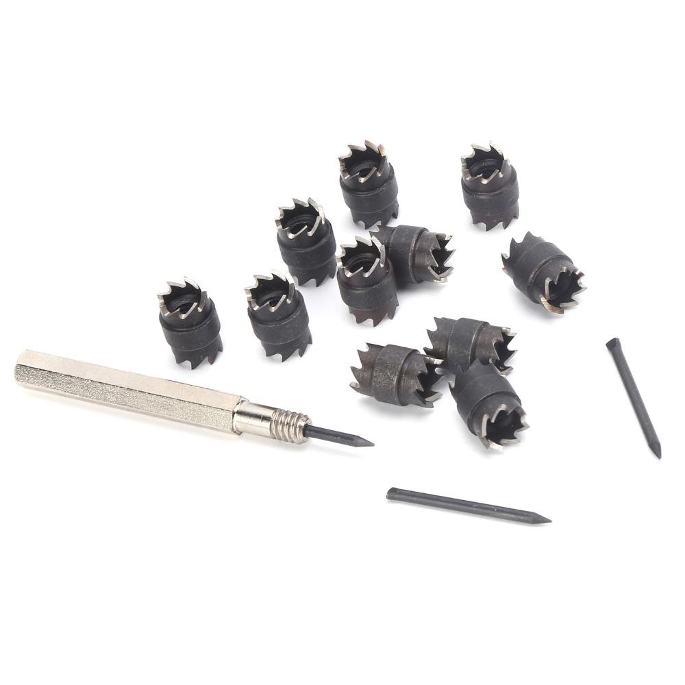 13pcs Double Sided Spot Weld Cutter Set 3/8 Inch Diameter Sheet Metal Hole Cutter For Sheet Metal