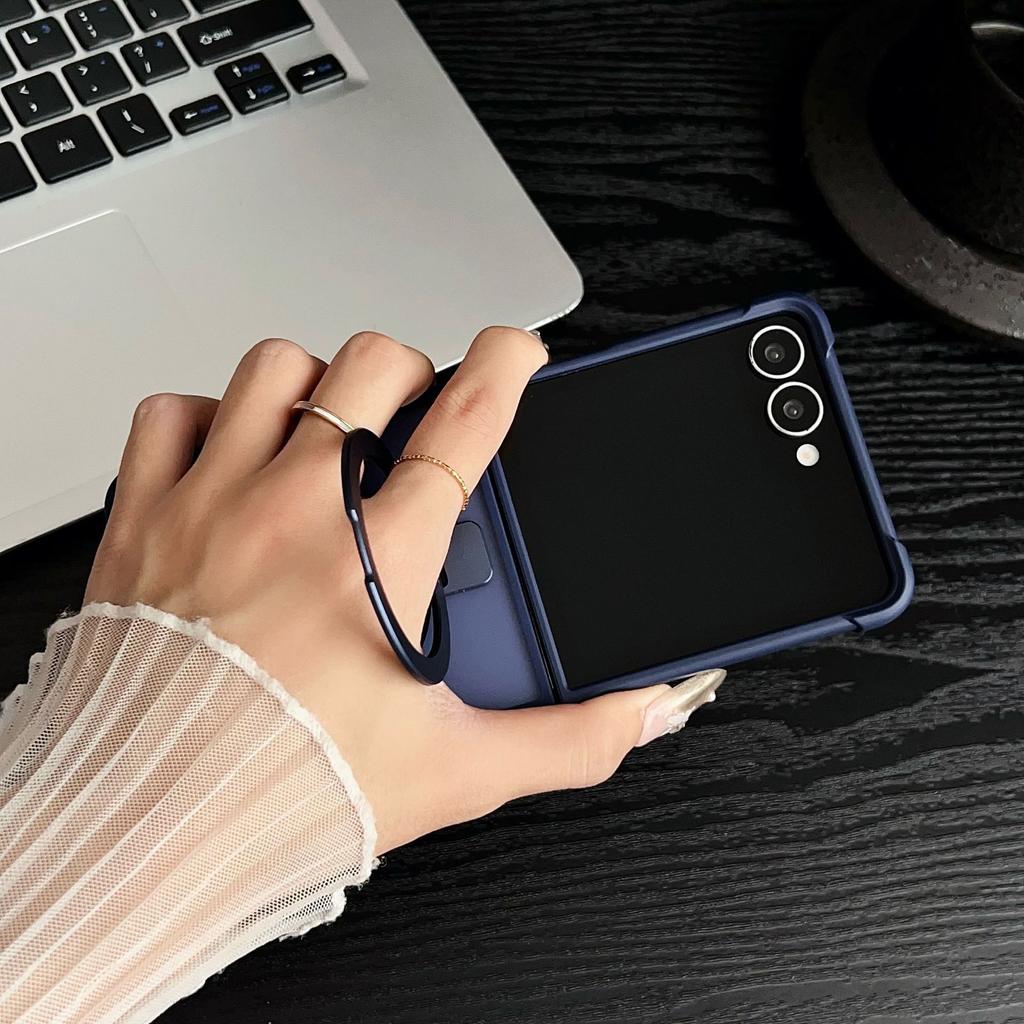 Four corners anti-drop matte magnetic suction bracket mobile phone case for Samsung Z FLIP7/6/5/4 generation folding protective case