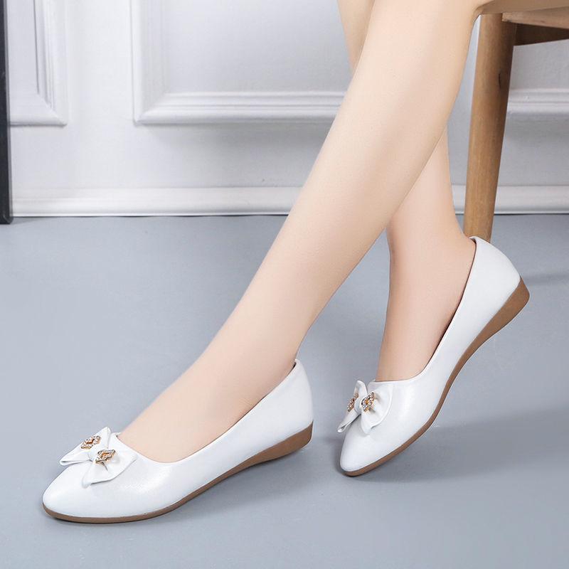 Women's Shoes with Bow Rhinestone White Ladies Pumps Pointed Toe Comfortable and Elegant On Offer Luxury Brand Wholesale Lastest