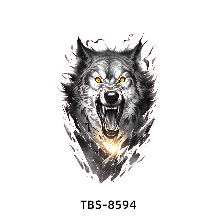 Realistiska Djurtotem Tatuering Klistermärken: Drake, Fenix, Tiger, Varg