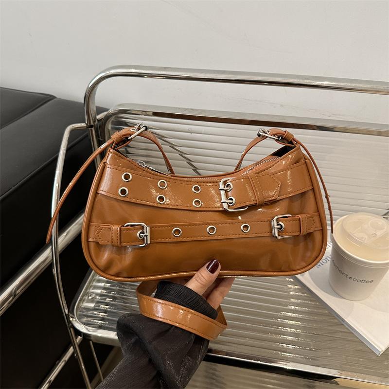 

Модная сумка подмышку высокой стоимости женская 2025 новая простая повседневная сумка подмышку нишевый дизайн женская сумка коричневый