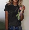 2025 Casual Sports Women's T-shirt Summer New Style Garden Collar Short Sleeve Fresh Floral Loose Lightweight Fabric Casual