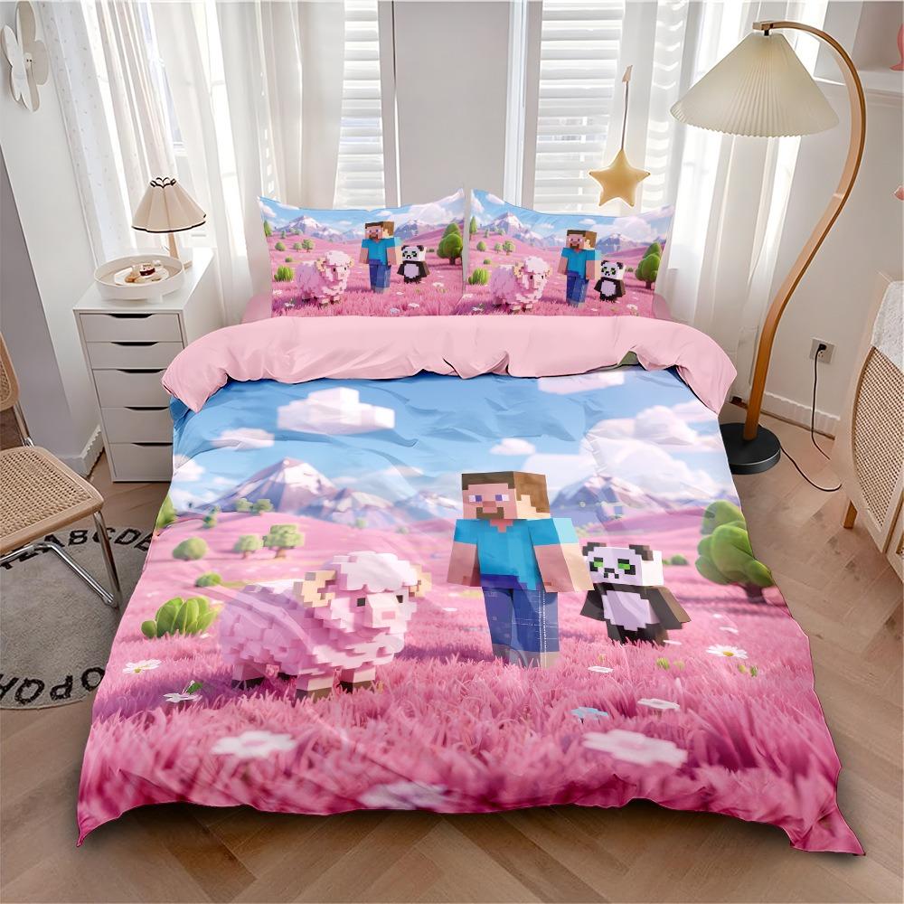 Anime quilt cover My World Duvet Cover My World Monster Hunters Bedding Set Pillowcases Bedclothes Children's Kids Adult