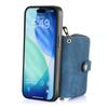 For iPhone Air PU Leather Phone Back Cover with Zipper Card Holder and Long Strap