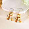 Cartoon Scarf Cat Print Acrylic Earrings for Women  Cute Squirrel Pine Cone Pendant Earrings Unique Jewelry Accessories