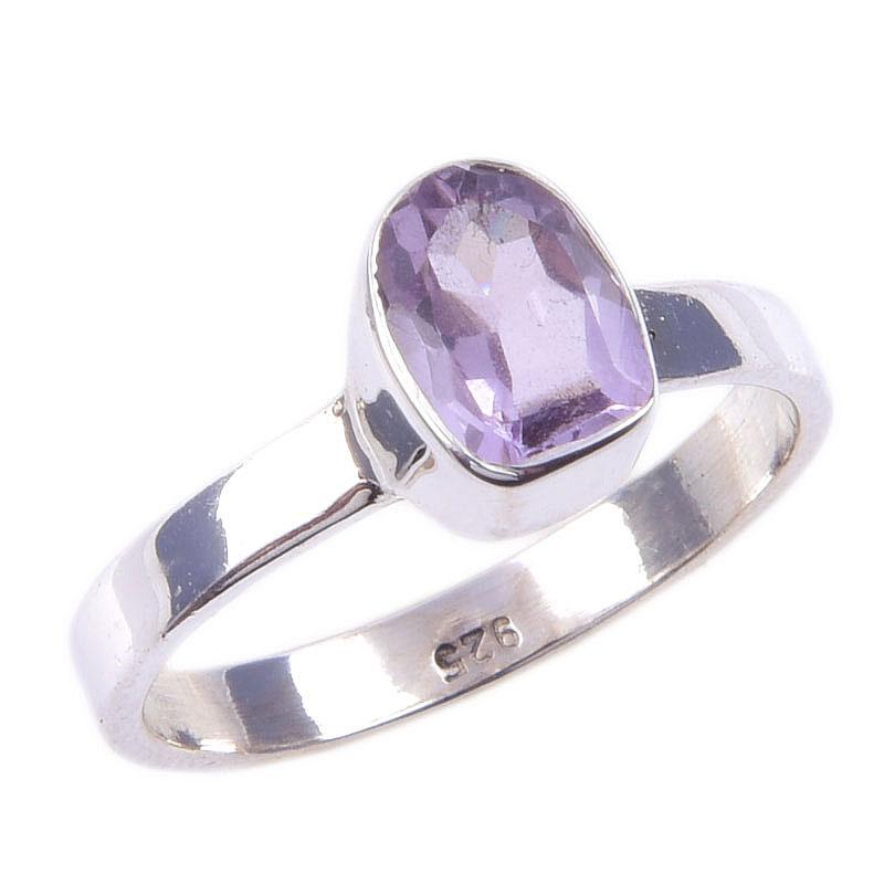 Natural Pink Amethyst Gemstone Handmade 925 Solid Sterling Silver Ring S.6 C9v41