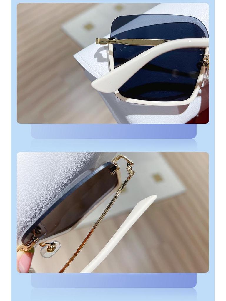 2025 Trendy Women's Large Square Sunglasses - Korean Style, Anti-UV, Face Slimming Design